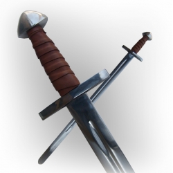 Miecz jednoręczny XII wiek kuty do walki